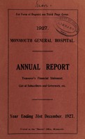 view Annual report : 1927 / Monmouth General Hospital.