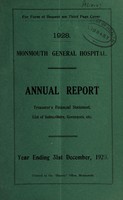 view Annual report : 1928 / Monmouth General Hospital.