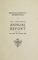 view Annual report : 1927 / Montagu Hospital, Mexborough.