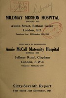 view Annual report : 1944 / Mildmay Mission Hospital.