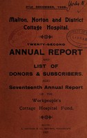 view Annual report : 1926 / Malton, Norton and District Cottage Hospital.