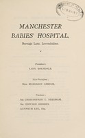 view Annual report : 1931 / Manchester Babies' Hospital.