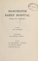 view Annual report : 1932 / Manchester Babies' Hospital.