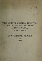 view Statistical report : 1935 / Mount Vernon Hospital.