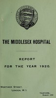 view Report : 1920 / Middlesex Hospital.