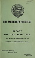 view Report : 1926 / Middlesex Hospital.