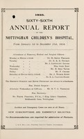 view Annual report of the Nottingham Children's Hospital : 1934.