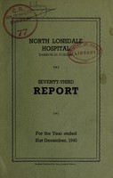 view Report : 1940 / North Lonsdale Hospital.