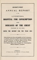 view Annual report of the Liverpool Hospital for Consumption and Diseases of the Chest : 1934.