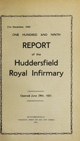 view Report of the Huddersfield Royal Infirmary : 1940.