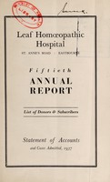 view Annual report : 1937 / Leaf Homoeopathic Cottage Hospital.