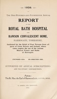 view Annual report of the Royal Bath Hospital and Rawson Convalescent Home : 1939.