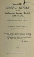 view Annual report of the Leatherhead Cottage Hospital, Leatherhead : 1927.