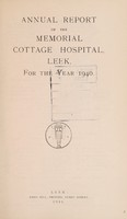 view Annual report of the Memorial Cottage Hospital, Leek : 1940.