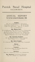view Annual report : 1930 / Patrick Stead Hospital, Halesworth.