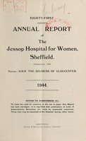 view Annual report of the Jessop Hospital for Women, Sheffield : 1944.