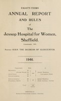 view Annual report of the Jessop Hospital for Women, Sheffield : 1946.