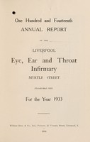 view Annual report of the Liverpool Eye and Ear Infirmary : 1933.