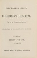 view Report : 1902 / Paddington Green Children's Hospital.