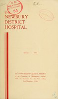 view Annual report : 1936 / Newbury District Hospital.