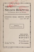 view Annual report and statement of accounts : 1943 / Nelson Hospital.