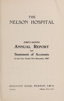 view Annual report and statement of accounts : 1947 / Nelson Hospital.