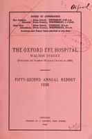 view Annual report : 1938 / Oxford Eye Hospital.