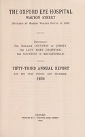 view Annual report : 1939 / Oxford Eye Hospital.