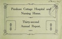 view Annual report  : 1927 / Pershore Cottage Hospital and Nursing Home.