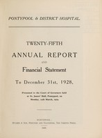 view Annual report : 1928 / Pontypool and District Hospital.