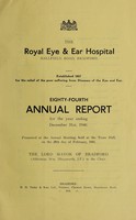 view Annual report : 1940 / Royal Eye & Ear Hospital.