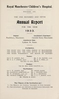 view Annual report of the Royal Manchester Children's Hospital : 1933.