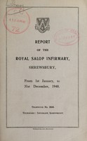 view Report of the Royal Salop Infirmary : 1940.