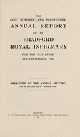 view Annual report of the Bradford Royal Infirmary : 1937.