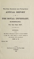 view Annual report of the Royal Infirmary, Sunderland : 1937.
