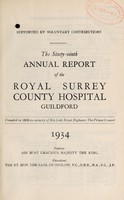 view Annual report : 1934 / Royal Surrey County Hospital.