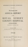 view Annual report : 1944 / Royal Surrey County Hospital.