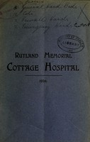 view Annual report : 1926 / Rutland Memorial Cottage Hospital.