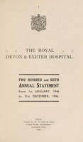 view Annual statement : 1946 / Royal Devon and Exeter Hospital.