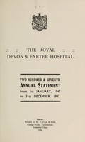 view Annual statement : 1947 / Royal Devon and Exeter Hospital.