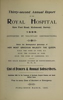 view Annual report of Royal Hospital Hospital, Kew Foot Road, Richmond, Surrey : 1899.