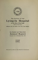 view Annual report : 1937 / Society of the Lying-in Hospital of the City of New York.