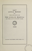 view Annual report : 1939 / Society of the Lying-in Hospital of the City of New York.