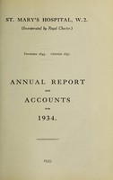 view Annual report : 1934 / St. Mary's Hospital.