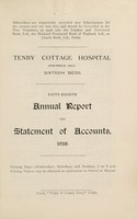 view Annual report and statement of accounts : 1928 / Tenby Cottage Hospital.