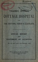 view Annual report and statement of accounts : 1926 / Thames Ditton Cottage Hospital.