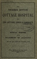 view Annual report and statement of accounts : 1928 / Thames Ditton Cottage Hospital.