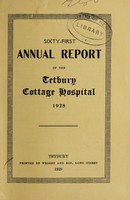 view Annual report of the Tetbury Cottage Hospital : 1928.