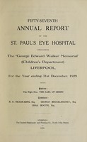 view Annual report of the St. Paul's Eye Hospital : 1929.