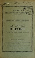 view Annual report : 1931 / Victoria Eye Hospital (Hereford).